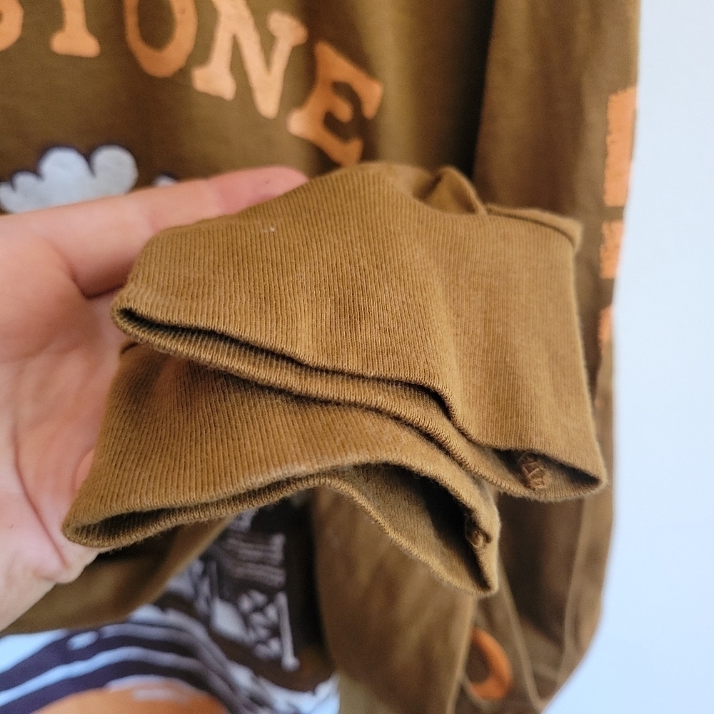 Yellowstone Long Sleeve Tee Cotton Montana Mustand Yellow Tan Large - Picture 6 of 9